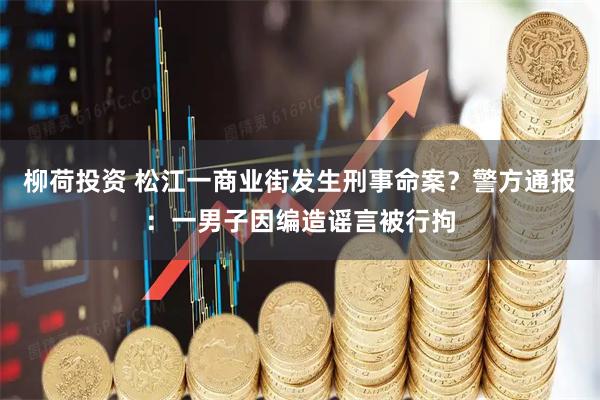 柳荷投资 松江一商业街发生刑事命案？警方通报：一男子因编造谣言被行拘